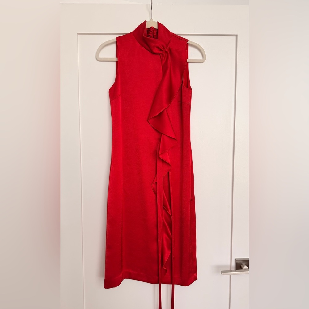 Reiss Vibrant Red Asymmetrical Dress